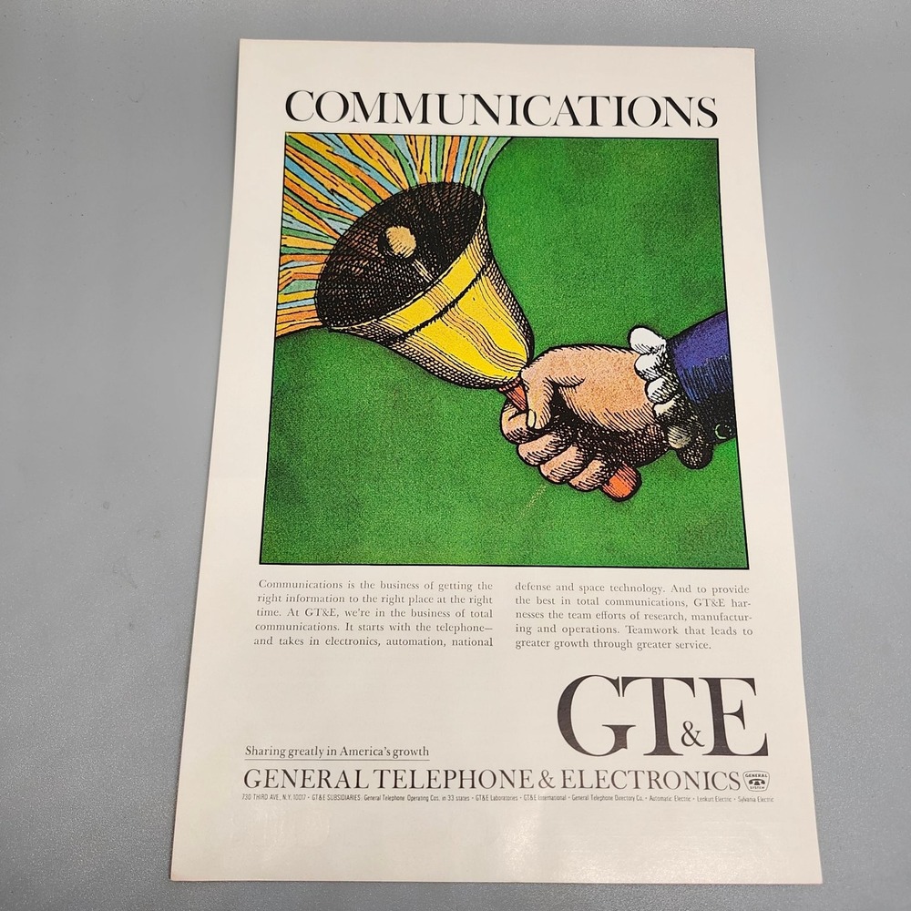 GTE Communications‎ Magazine Ad 1960s Psychedelic Pop Art